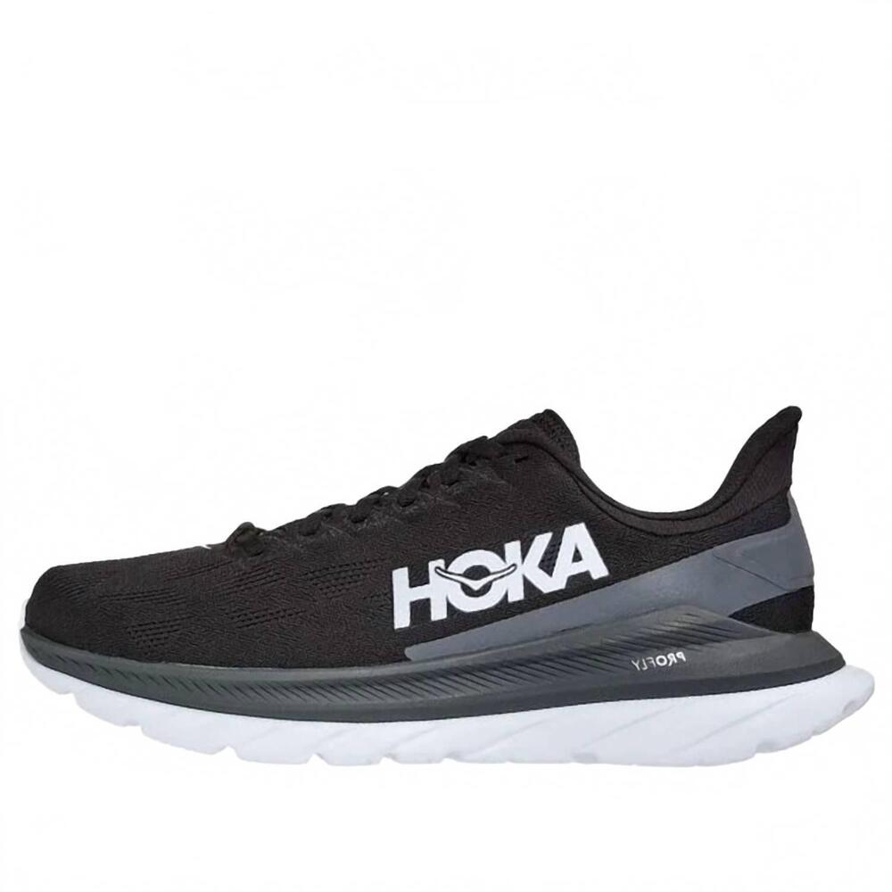 NEW HOKA men's mach 4 running shoes in black/dark shadow